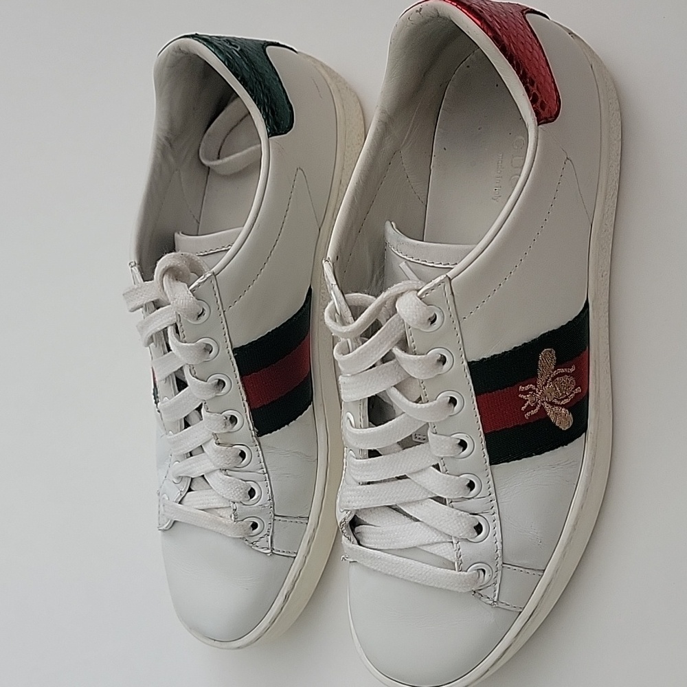 Gucci White Leather Sneakers Sz: 5.5